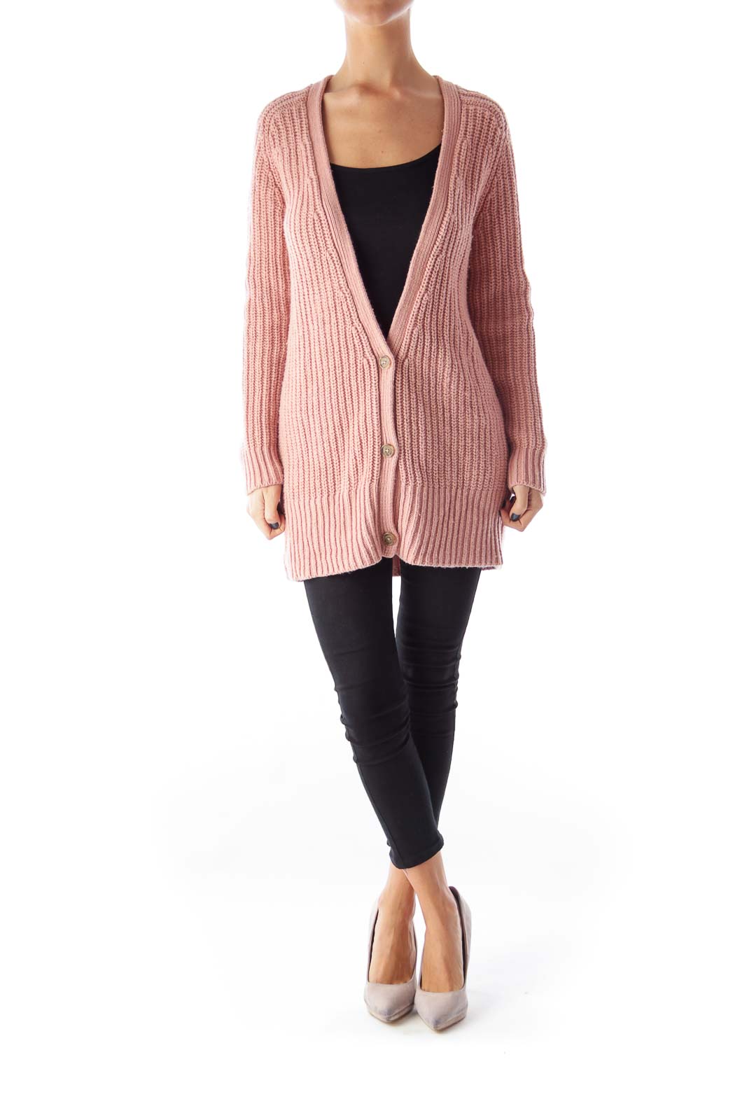 Pink Oversized Chunky Cardigan