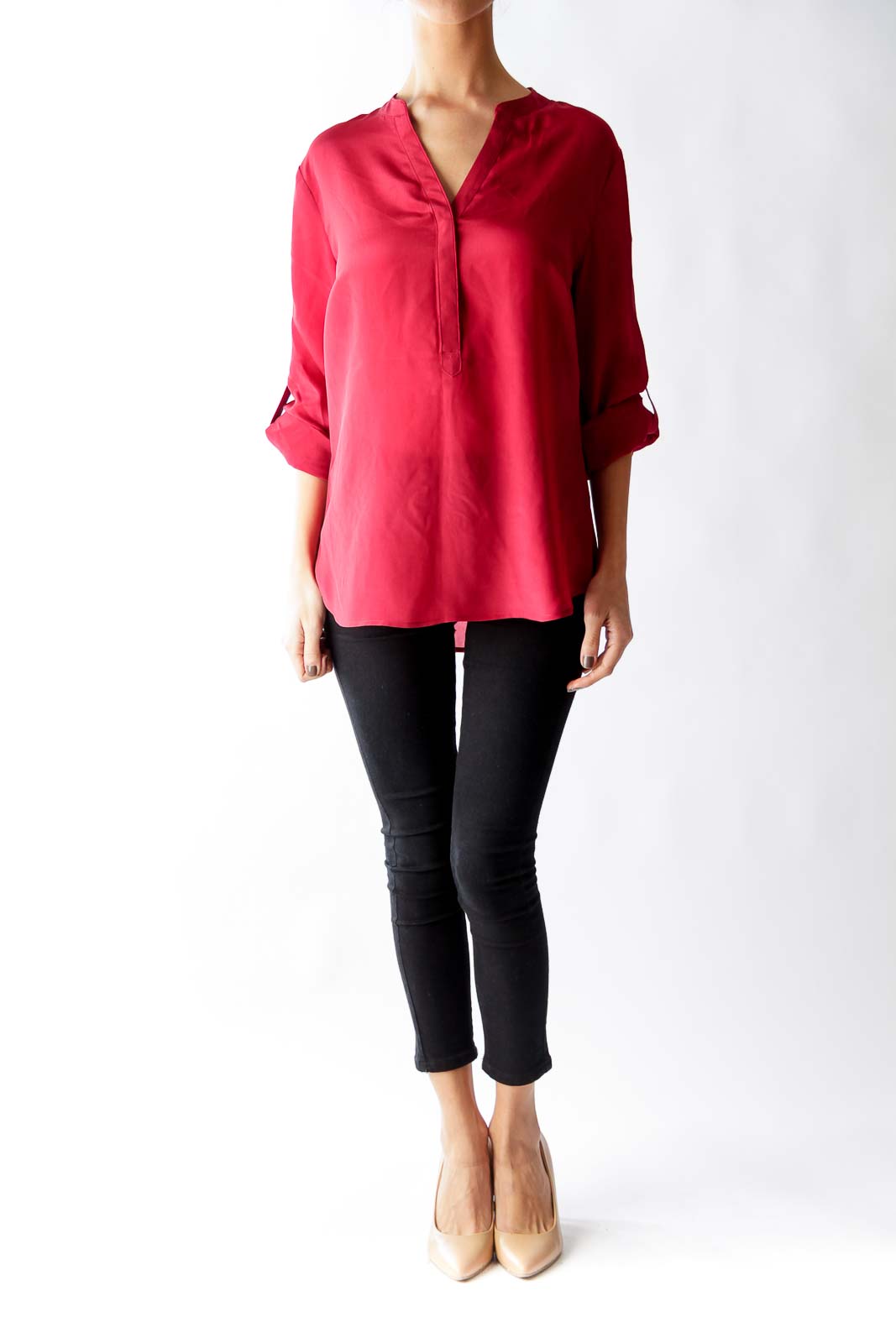 Maroon Silk Blouse