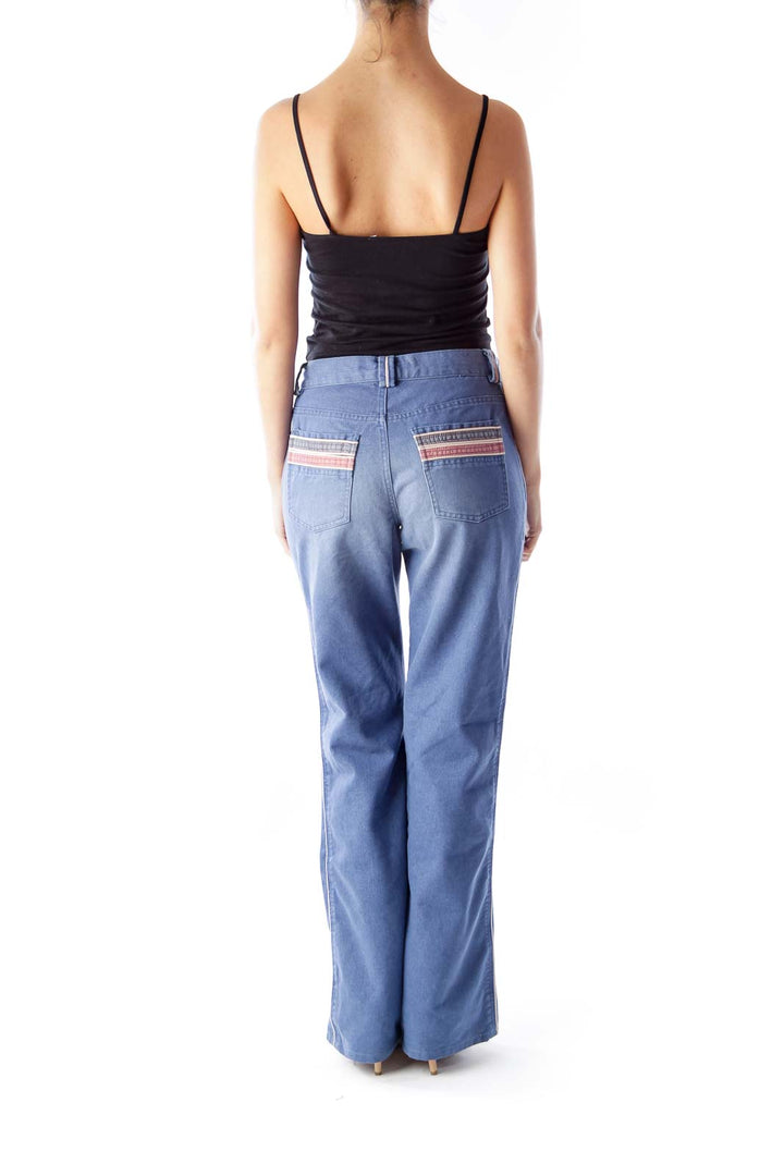 Blue High Waist Wide Leg Jeans