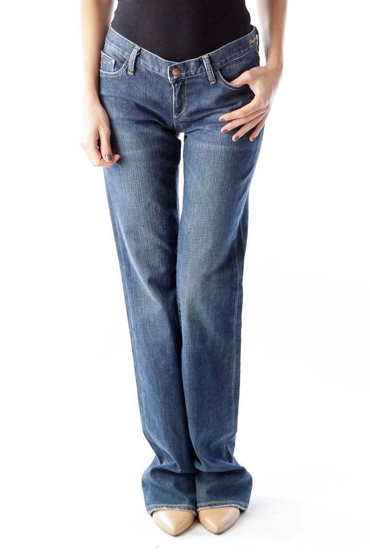 Blue Straight Leg Jeans