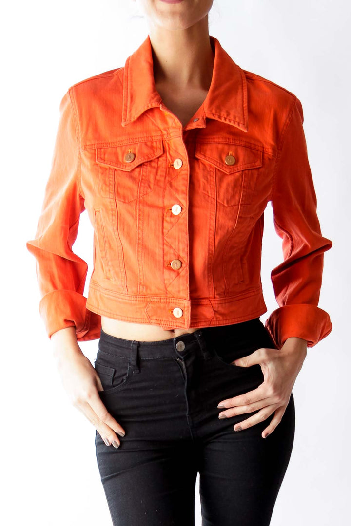 Orange Crop Denim Jacket