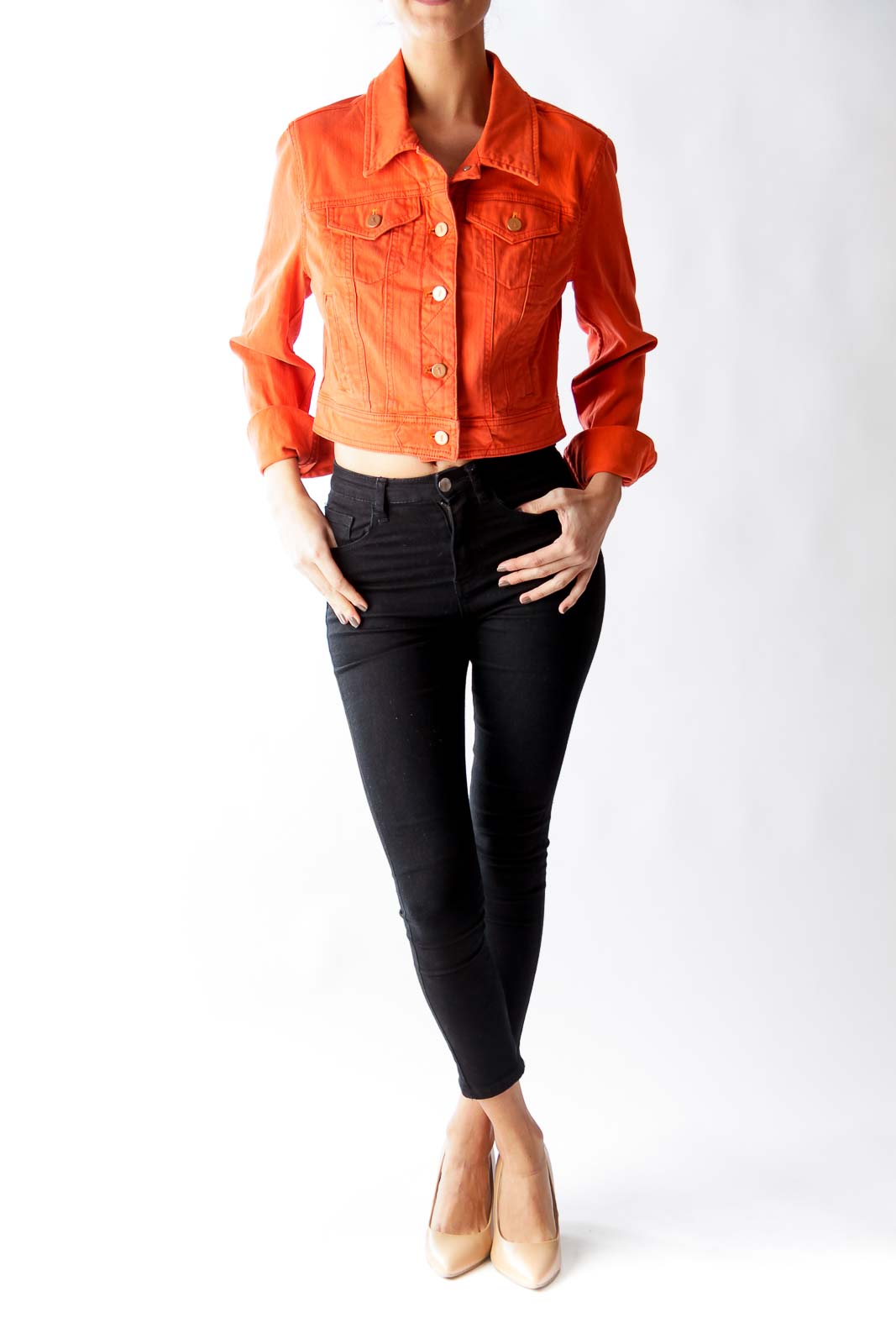 Orange Crop Denim Jacket