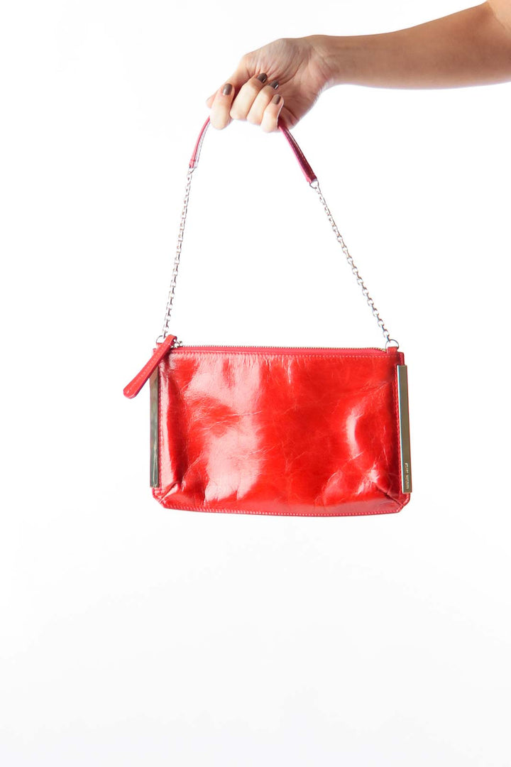 Red Leather Mini Shoulder Bag