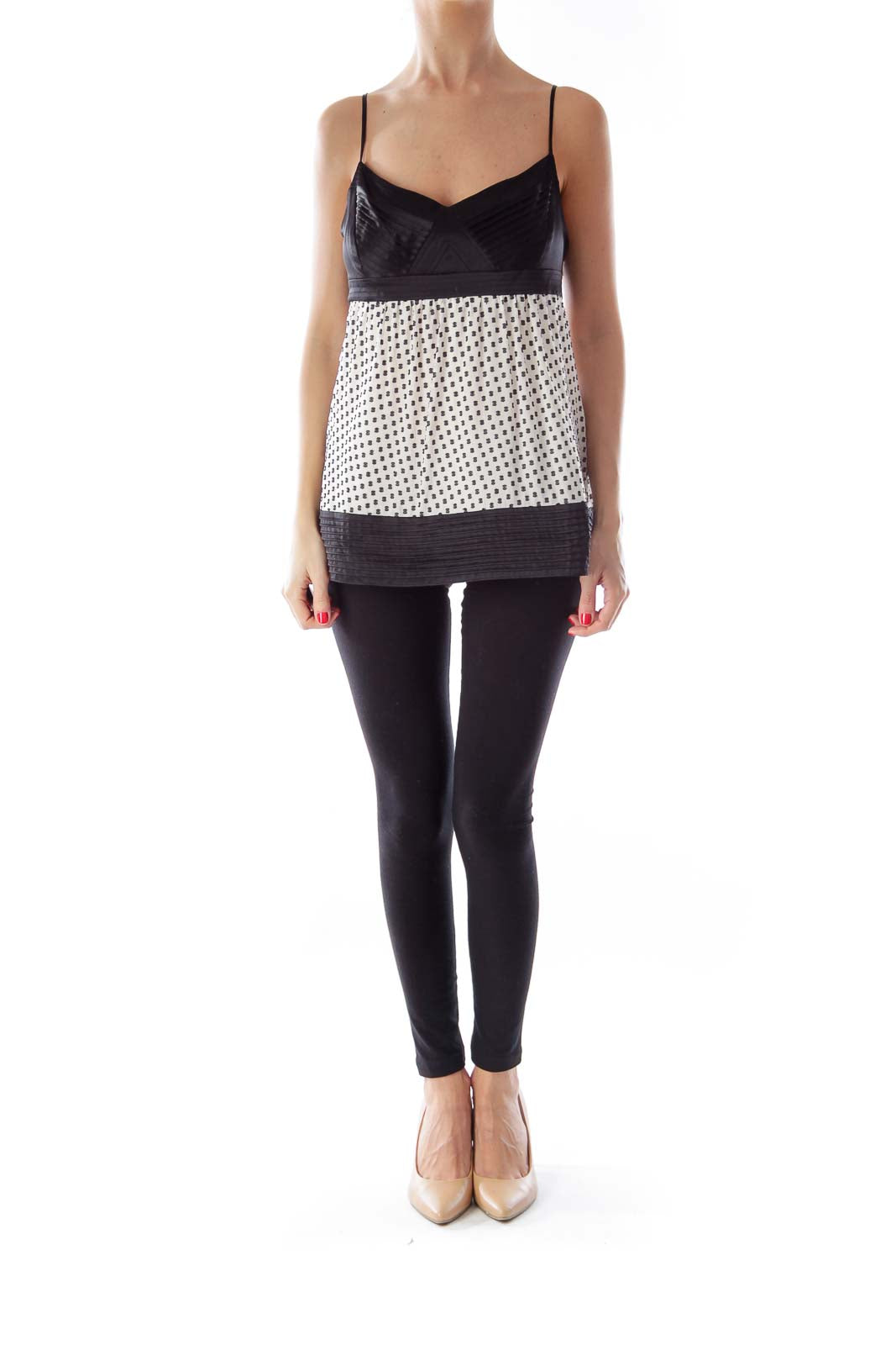 Black & White Polka Dot Cami Top