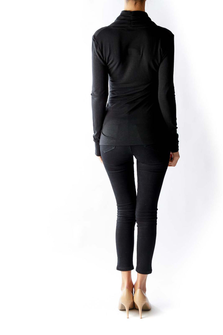 Black V Neck Long Sleeve Shirt