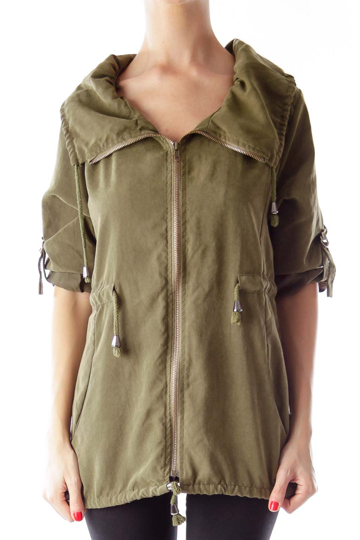 Military Green Ziper Parka