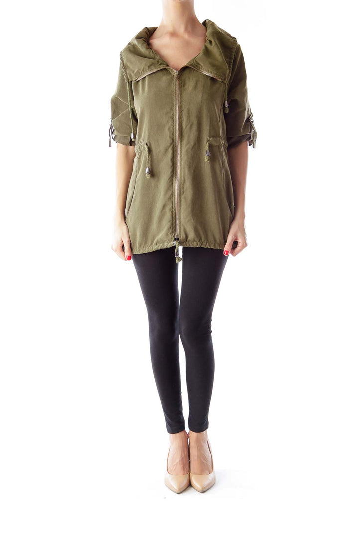 Military Green Ziper Parka