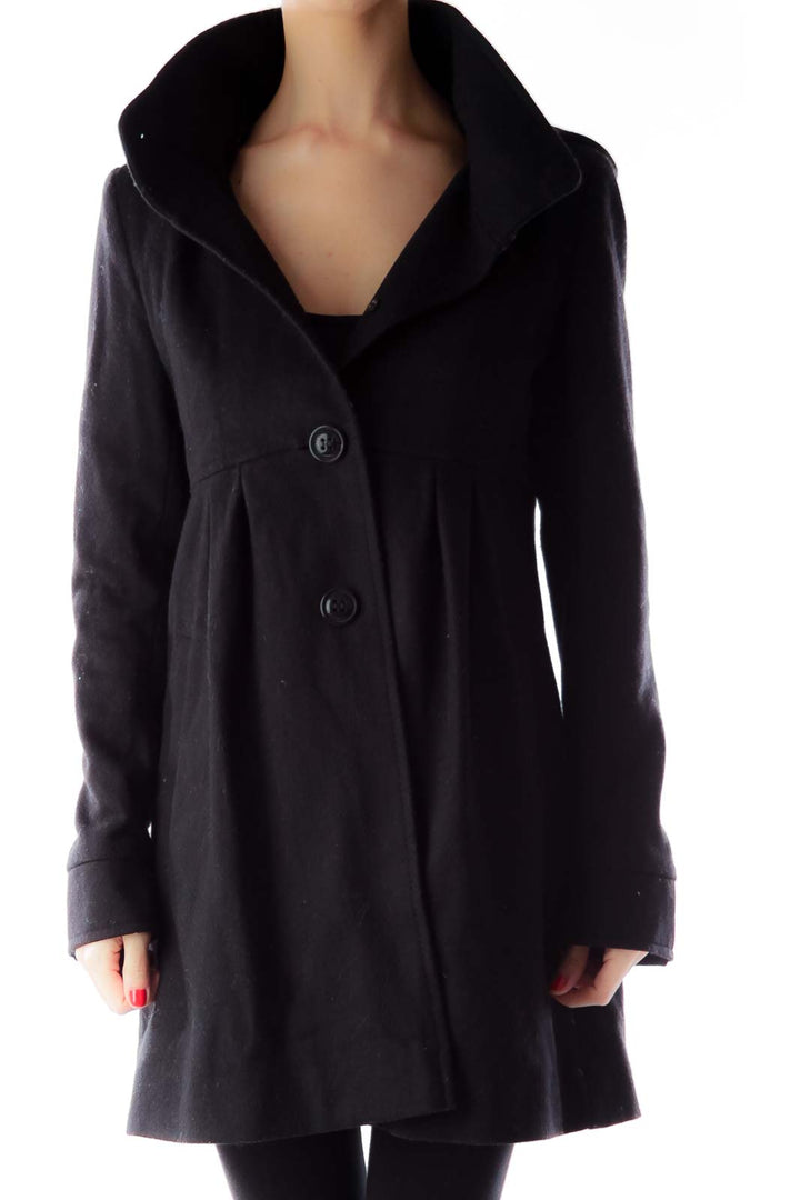 Black Hooded Peacoat