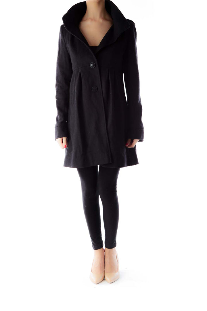 Black Hooded Peacoat