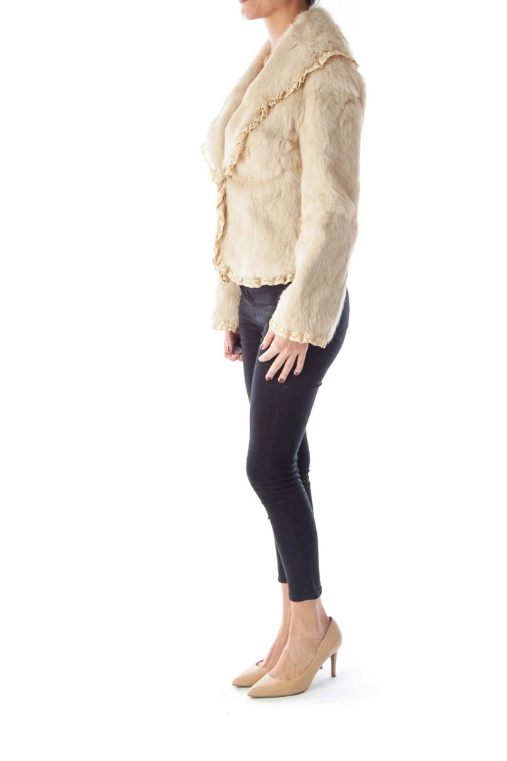 Cream Fur and Lace Jacket