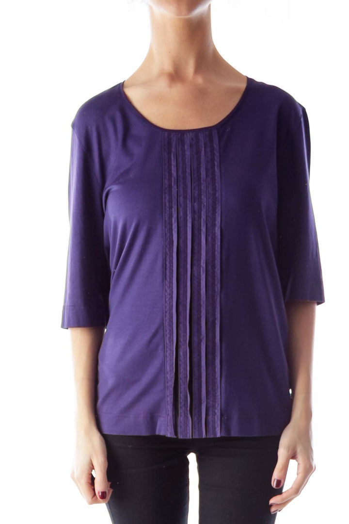 Purple Trim Detail Shirt