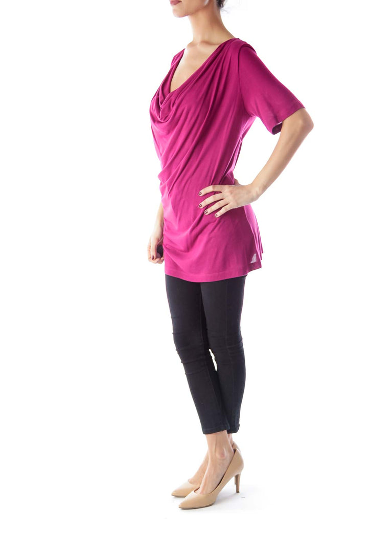 Magenta Draped Shirt