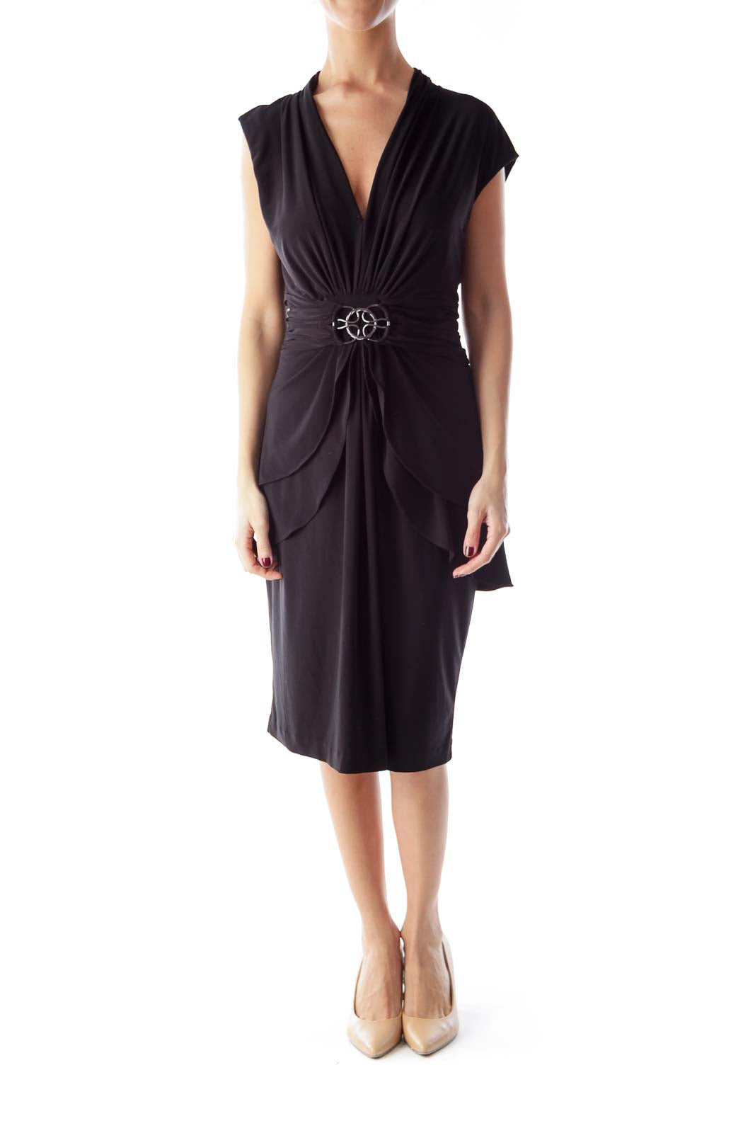 Black Belted Layer Dress