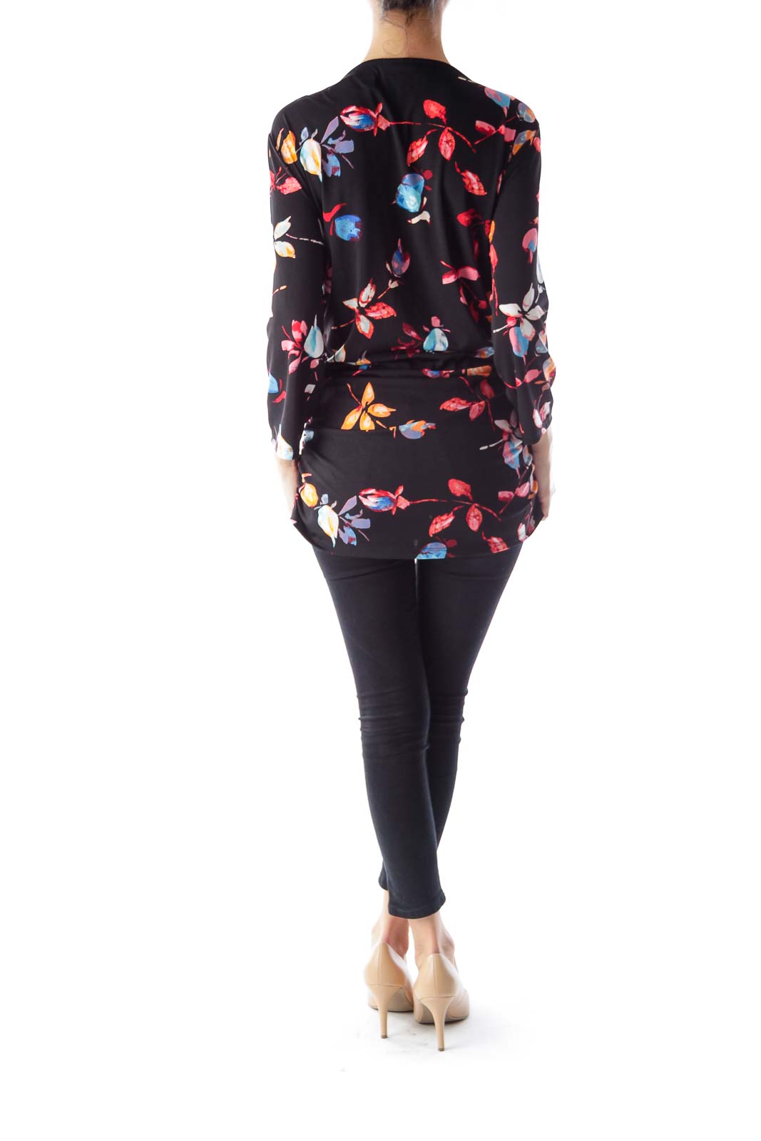 Black Floral Long Sleeve Shirt