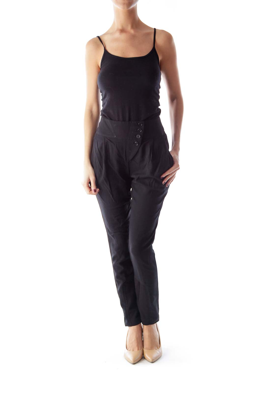 Black Wrap Skinny Pants