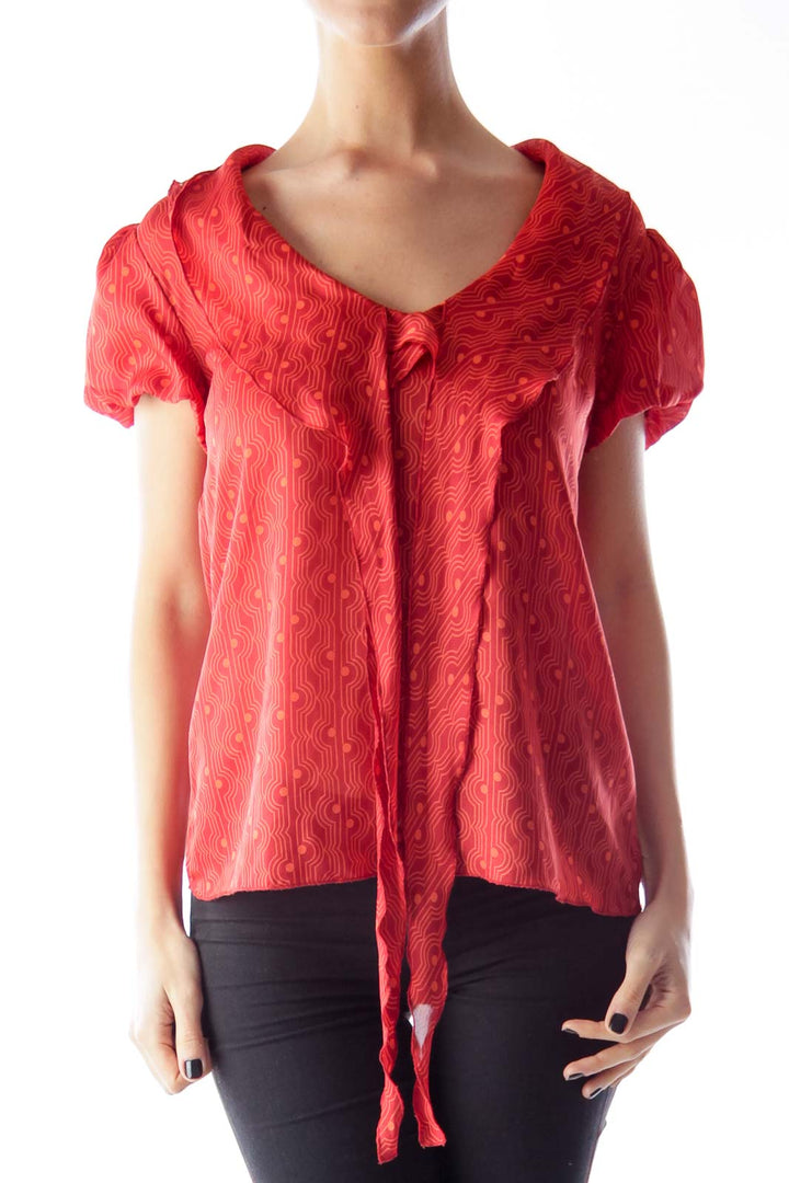 Red & Orange Print Shirt