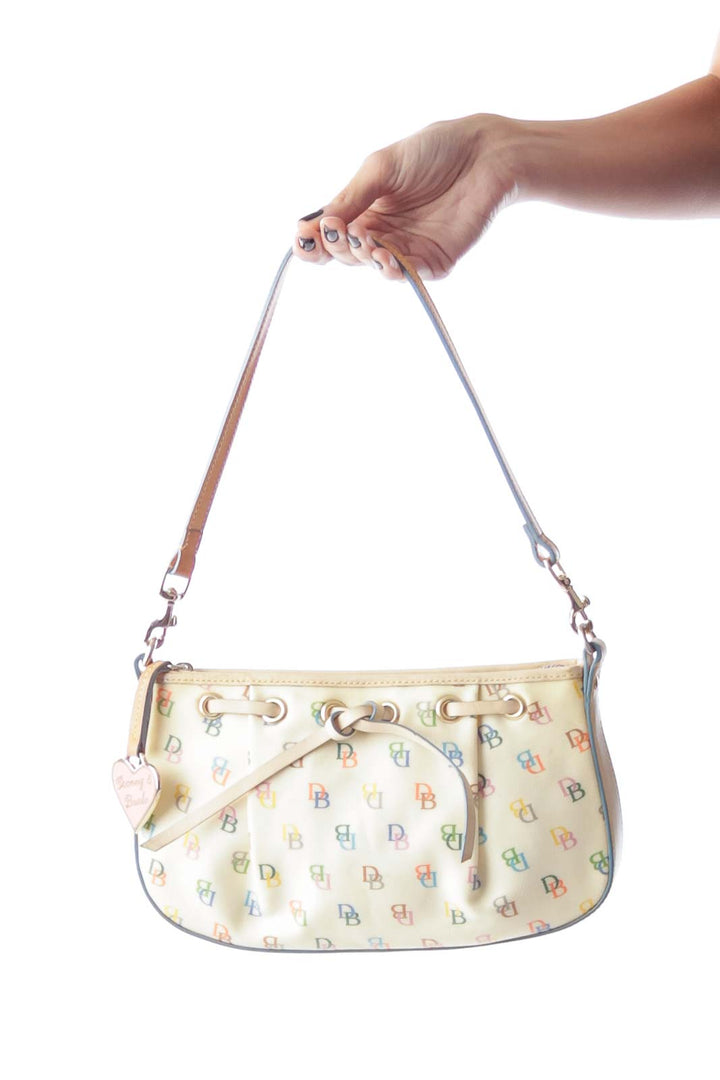 Beige Monogram Shoulder Bag