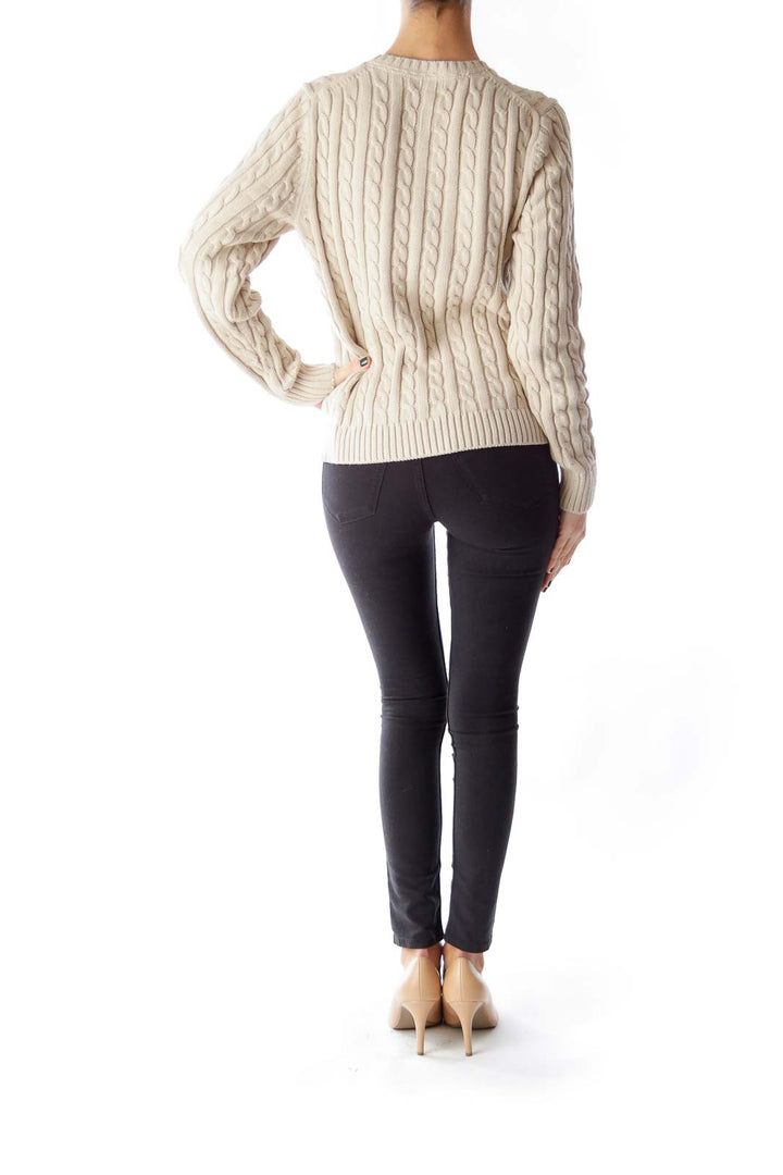 Beige Cable Knit Sweater