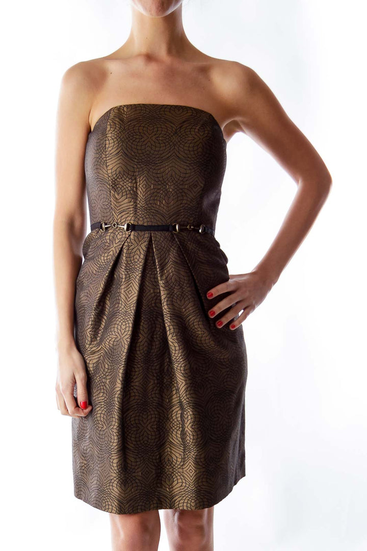 Green & Black Metallic Dress