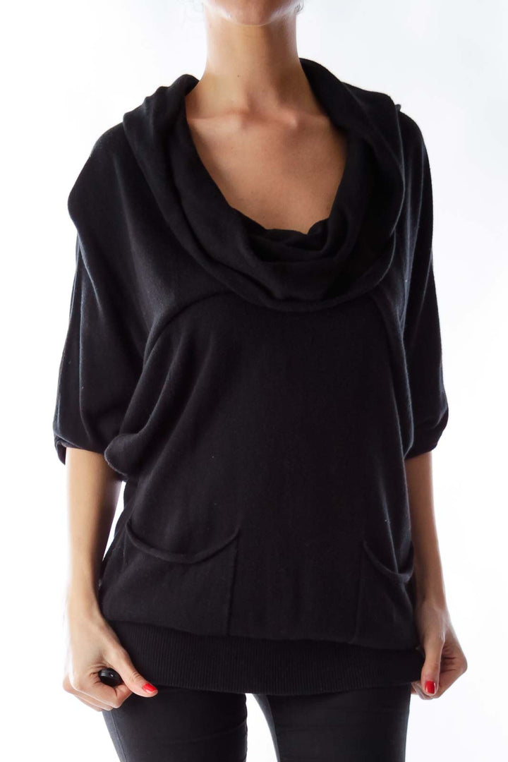 Black Cowl Neck Shirt