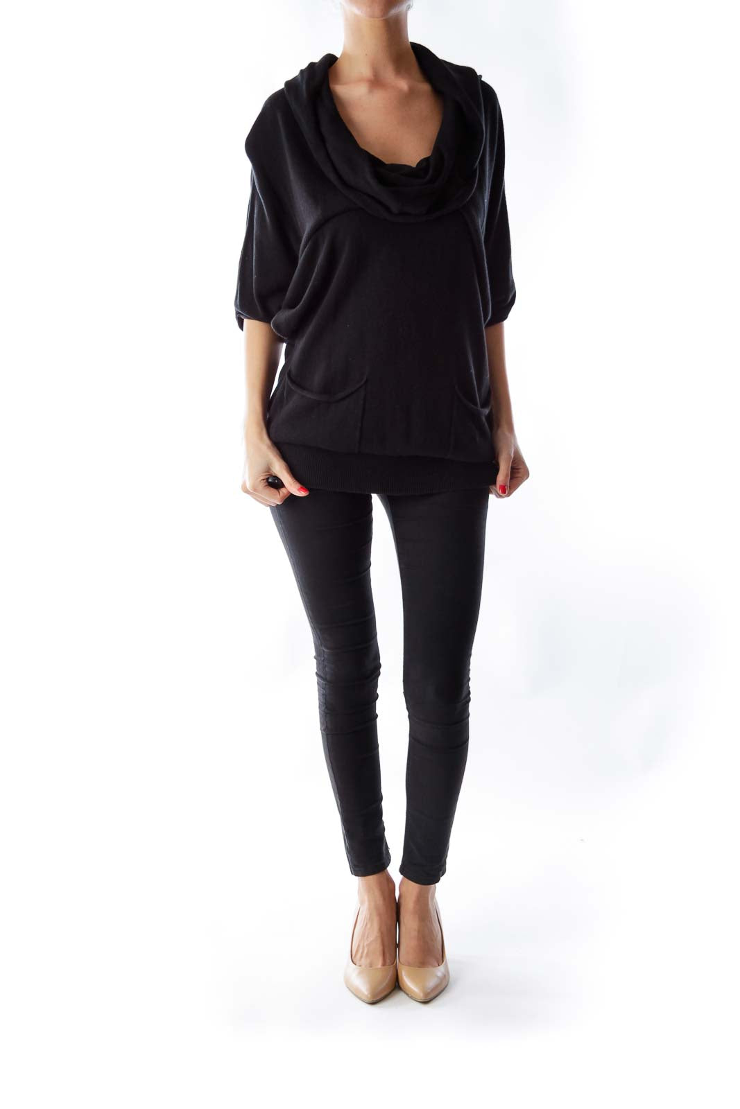 Black Cowl Neck Shirt