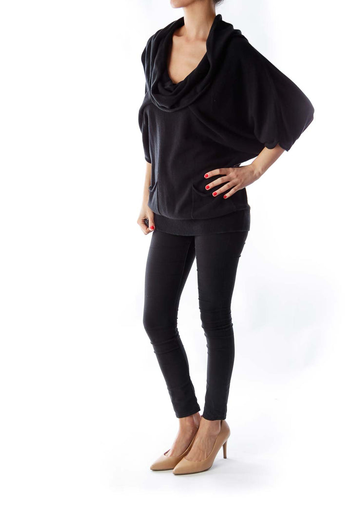 Black Cowl Neck Shirt