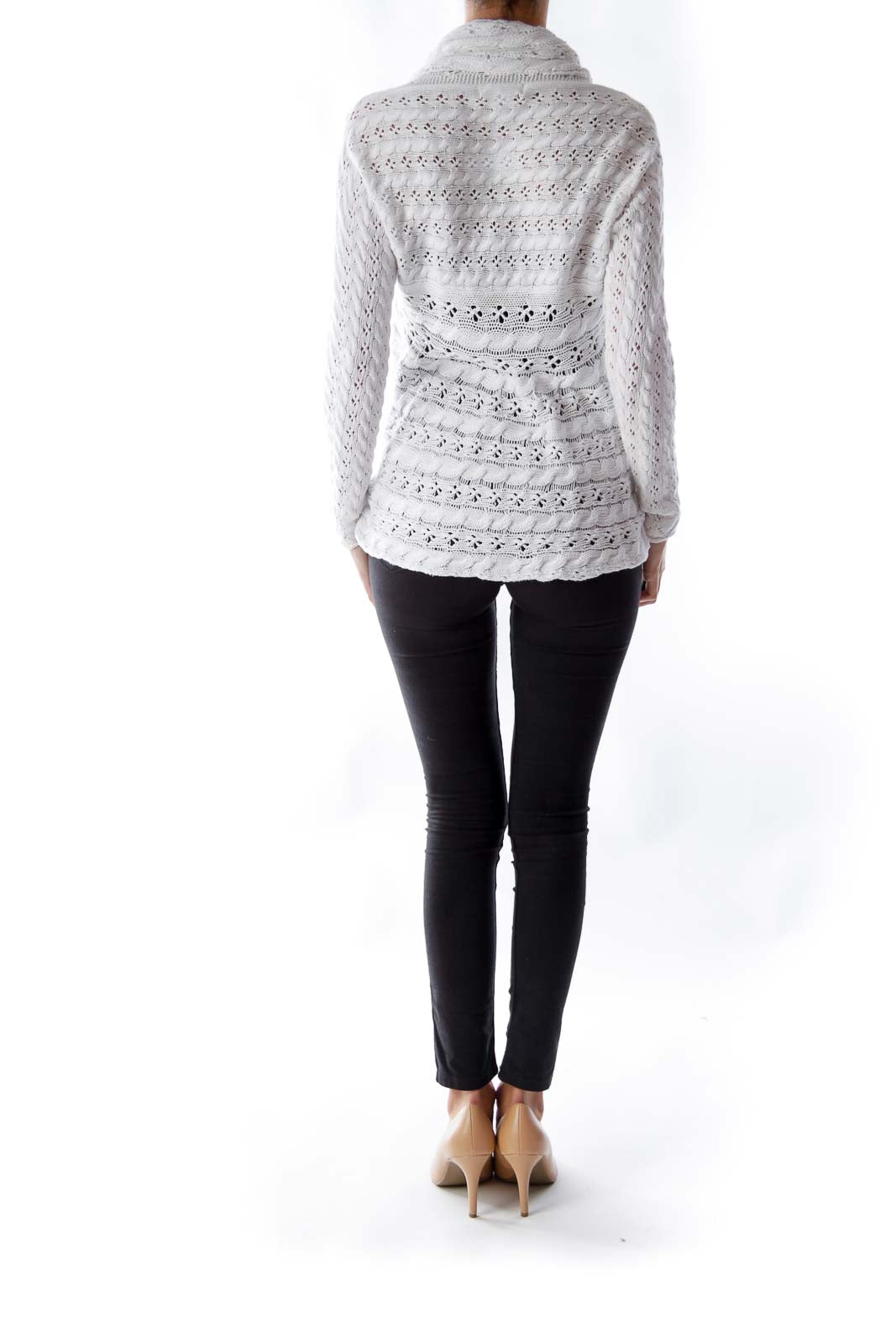 White Cable Knit Cardigan