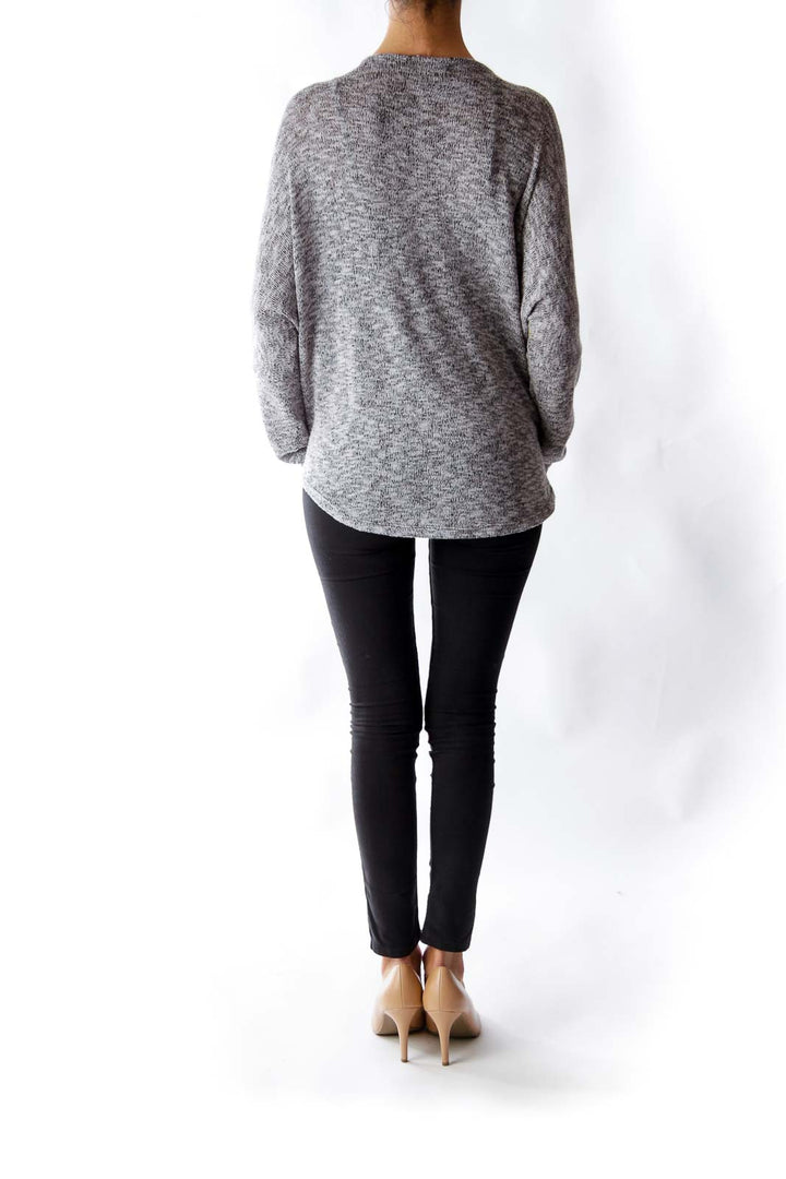 Gray Knit Zipper Shirt