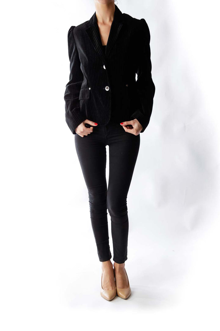 Black Velvet Pinstripe Jacket