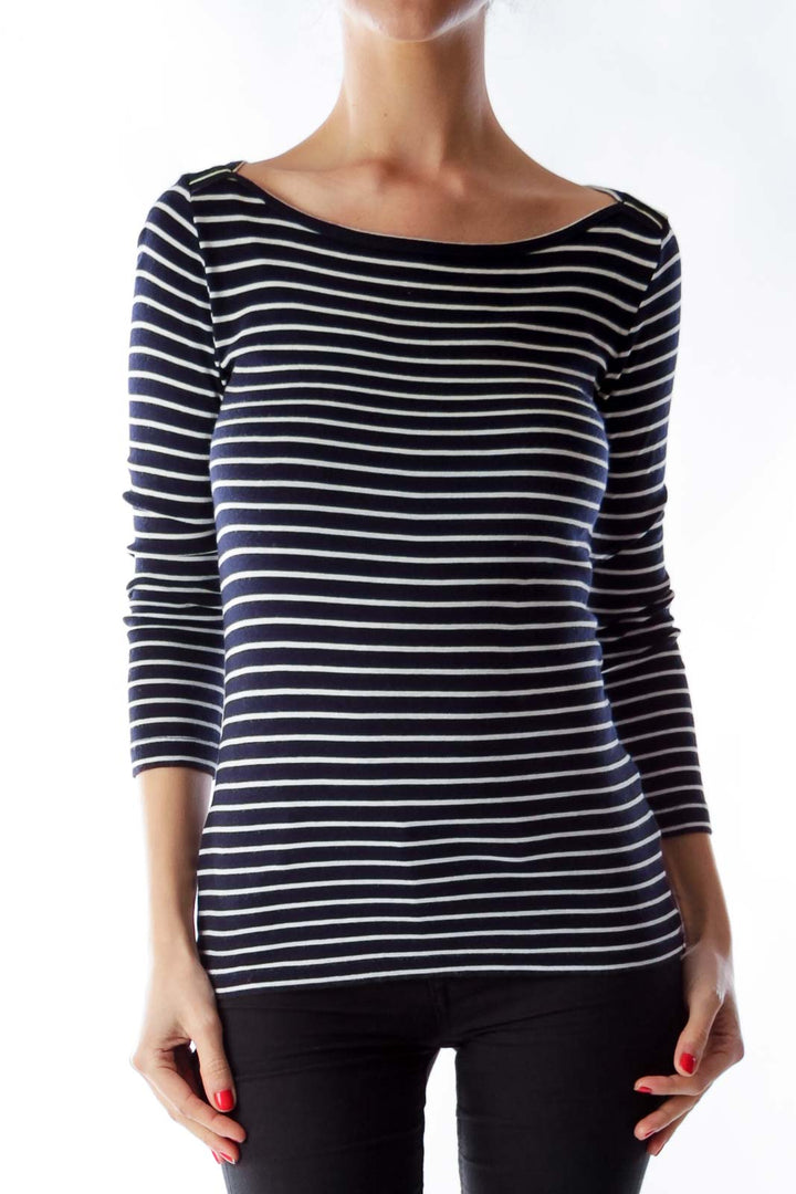 Navy & White Stripe Shirt