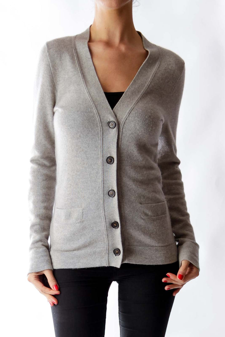 Beige Cashmere Cardigan