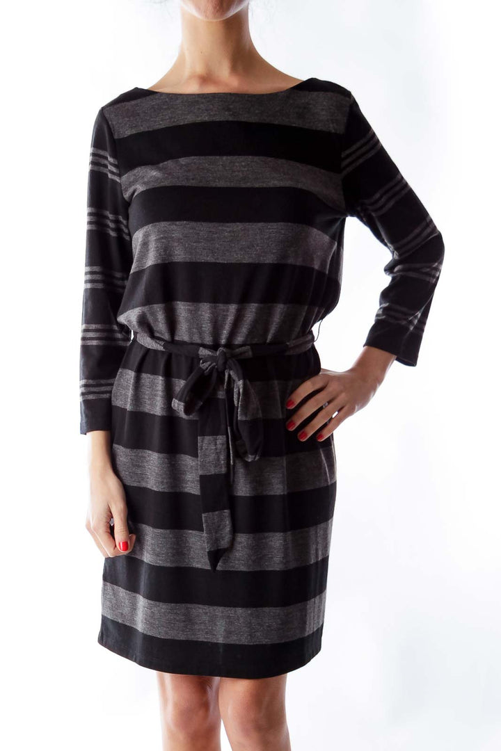 Black & Gray Stripe Dress