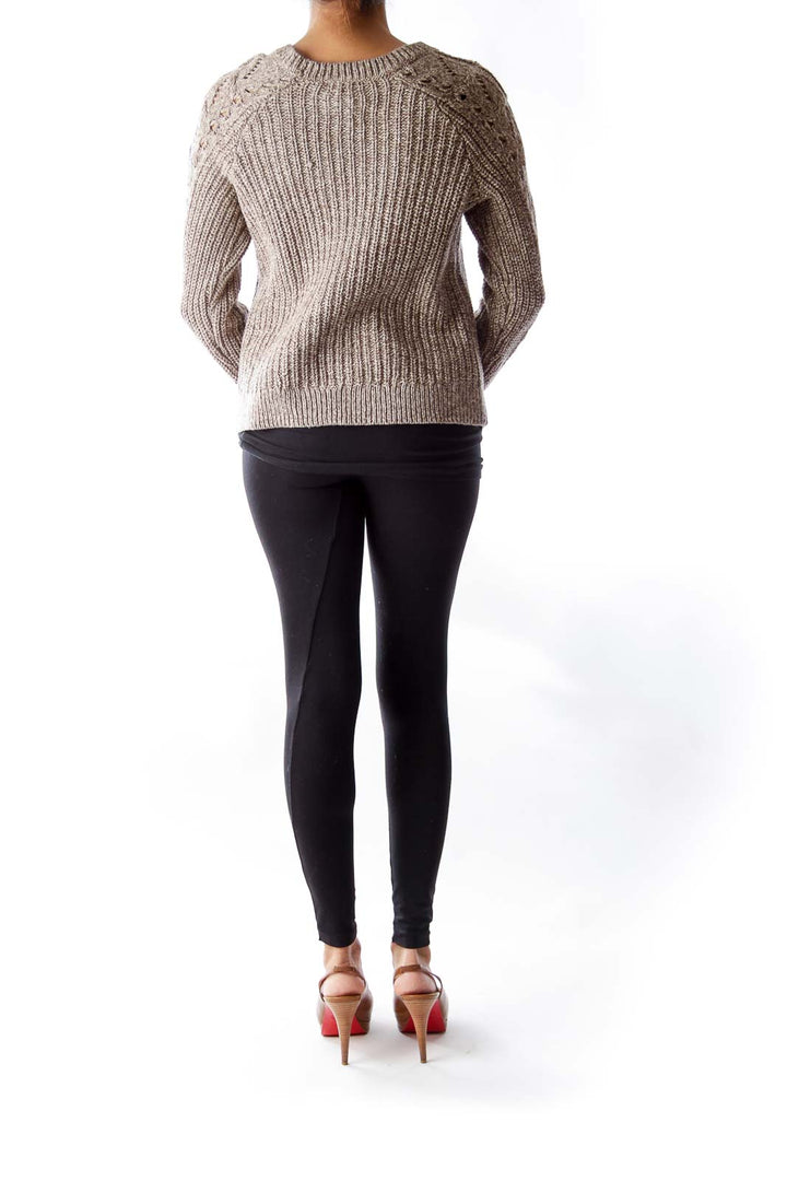 Brown Cable Knit Sweater