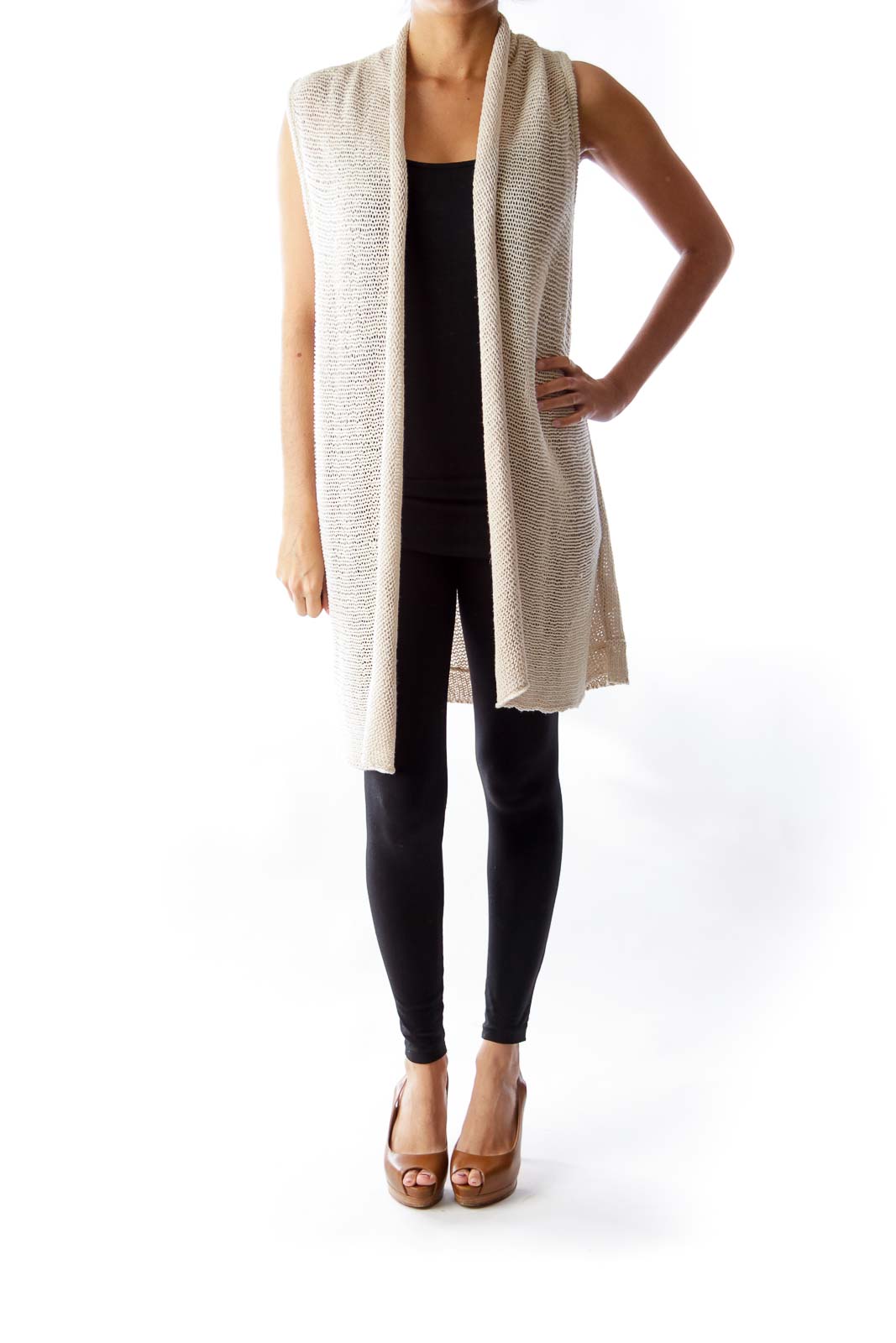 Beige Knit Vest