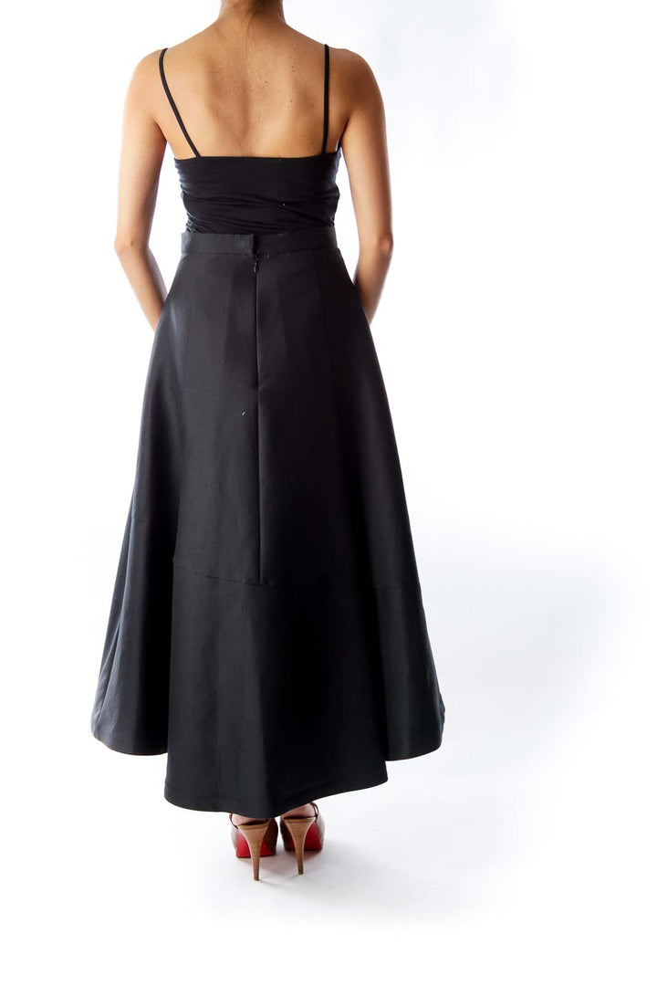 Black Ruffle Midi Skirt