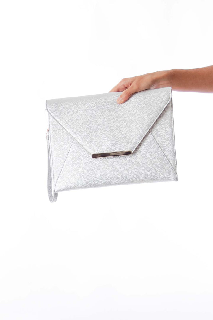 Silver Envelope Clutch