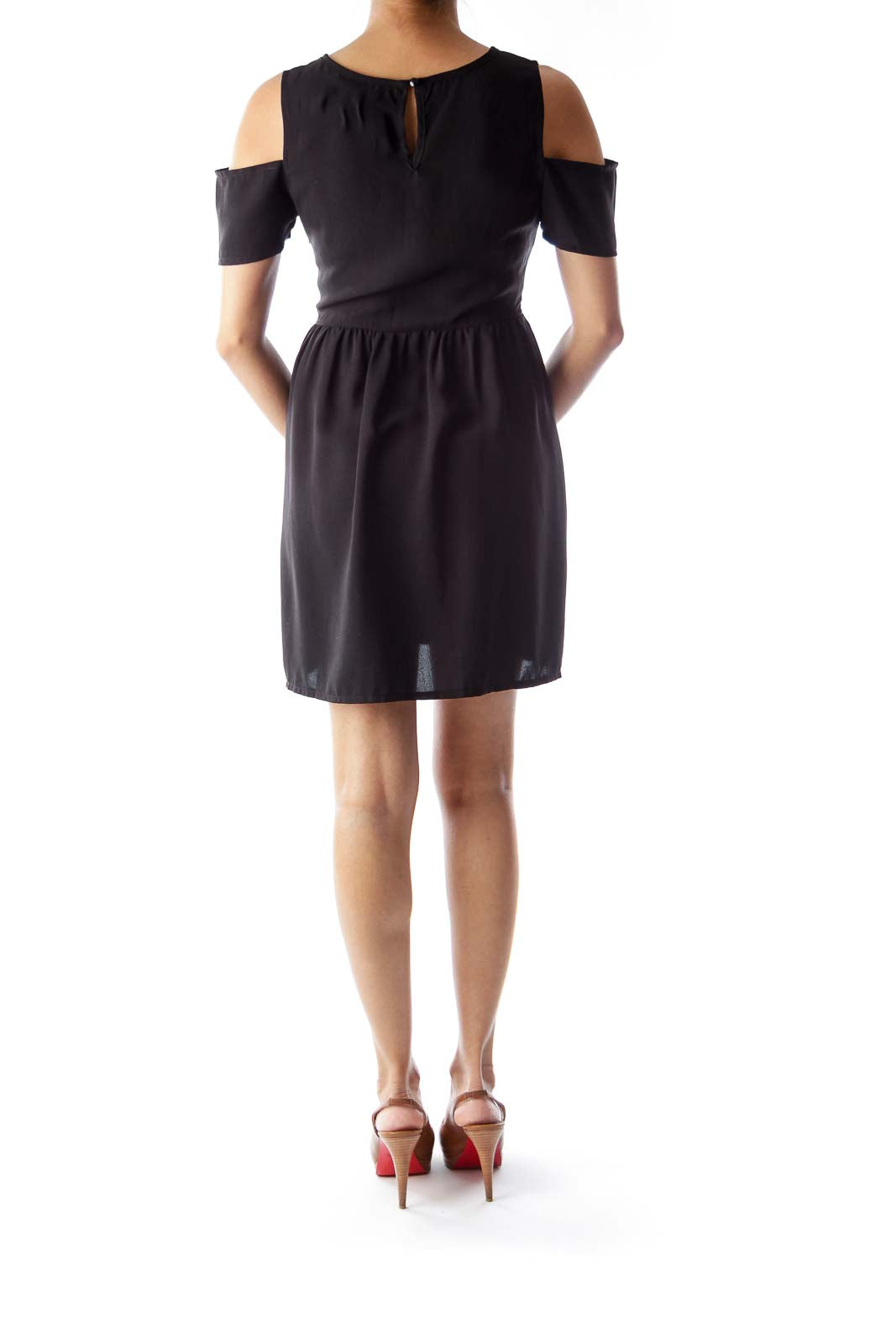 Black Open Shoulder Mini Dress