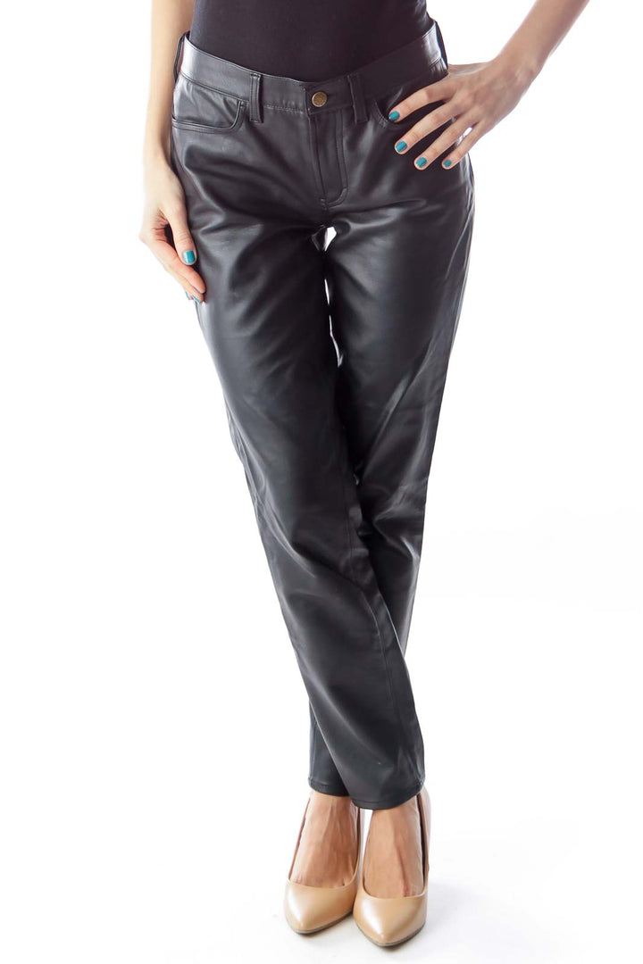 Black Faux Leather Pants