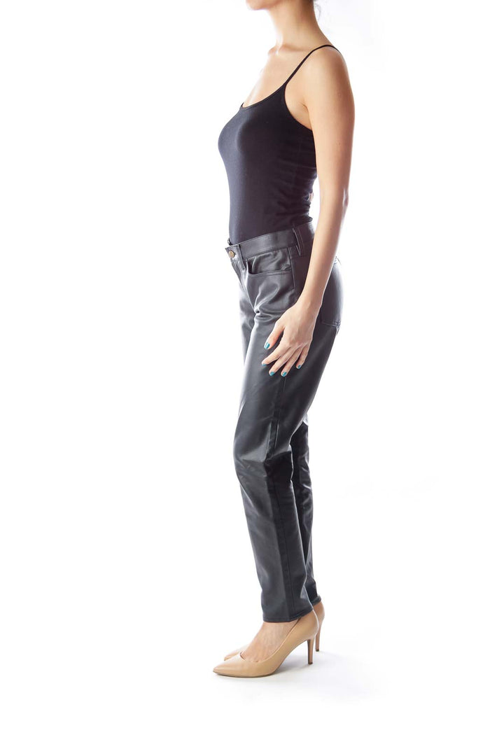 Black Faux Leather Pants