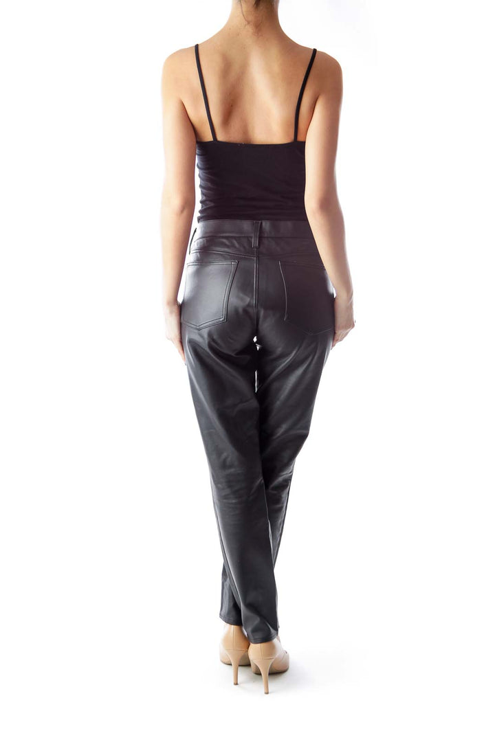 Black Faux Leather Pants