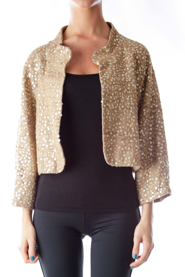 Gold Sequin Crop Jacket