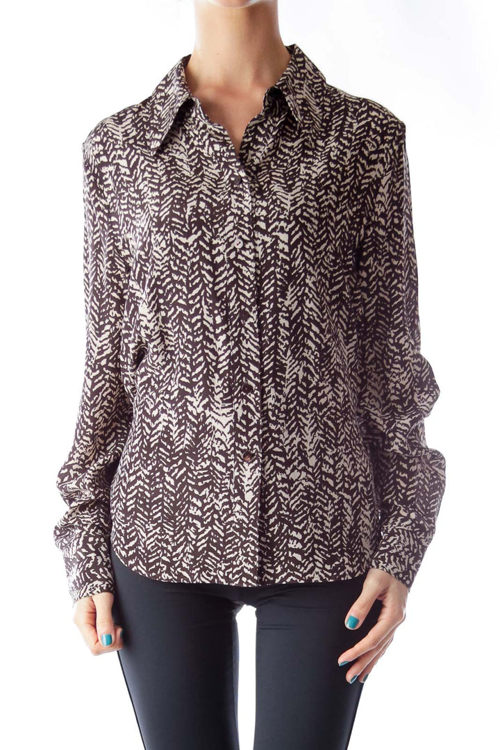 Black & Beige Print Shirt