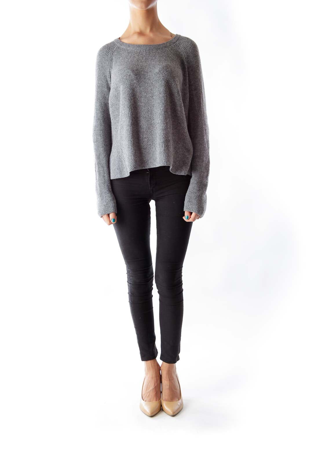 Gray Crop Sweater