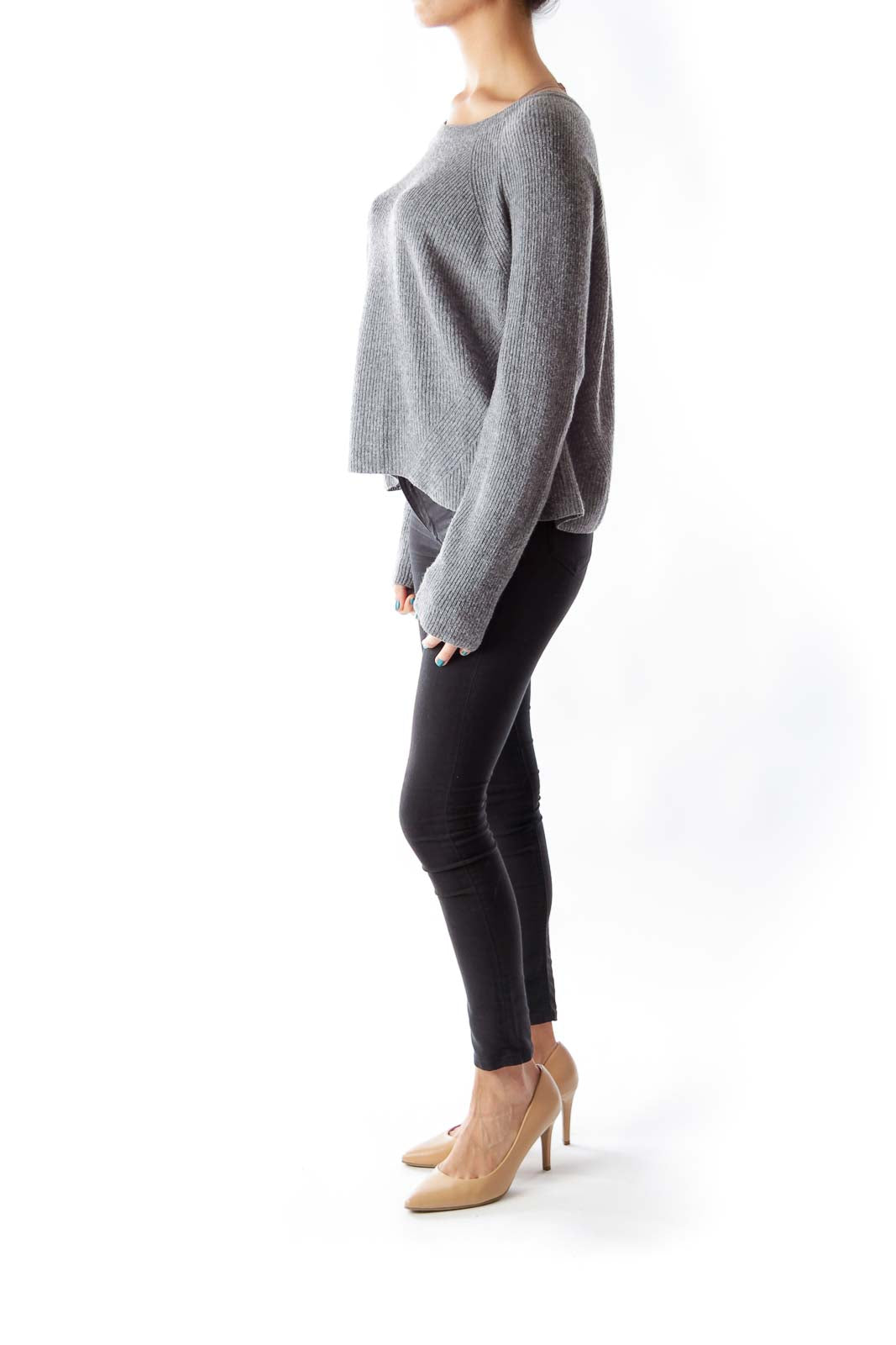 Gray Crop Sweater