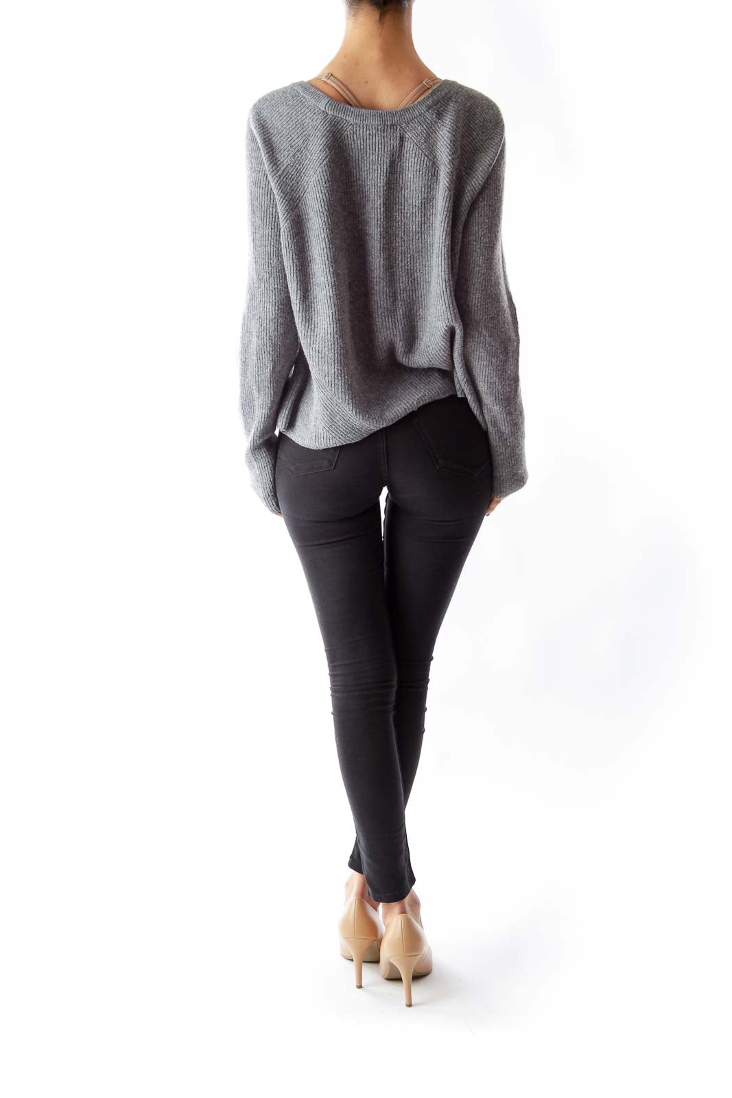 Gray Crop Sweater