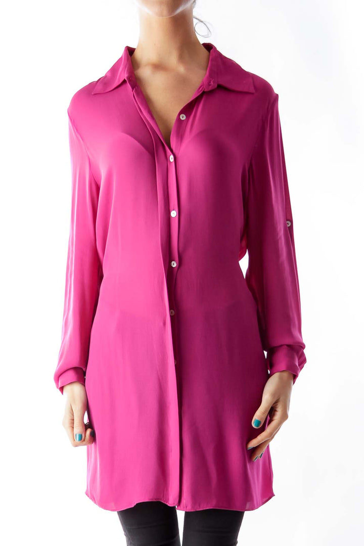 Fuchsia Shirt Dress