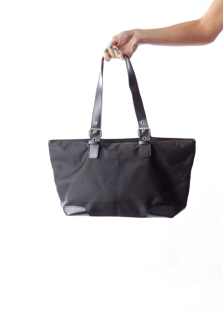 Black Nylon Tote Bag