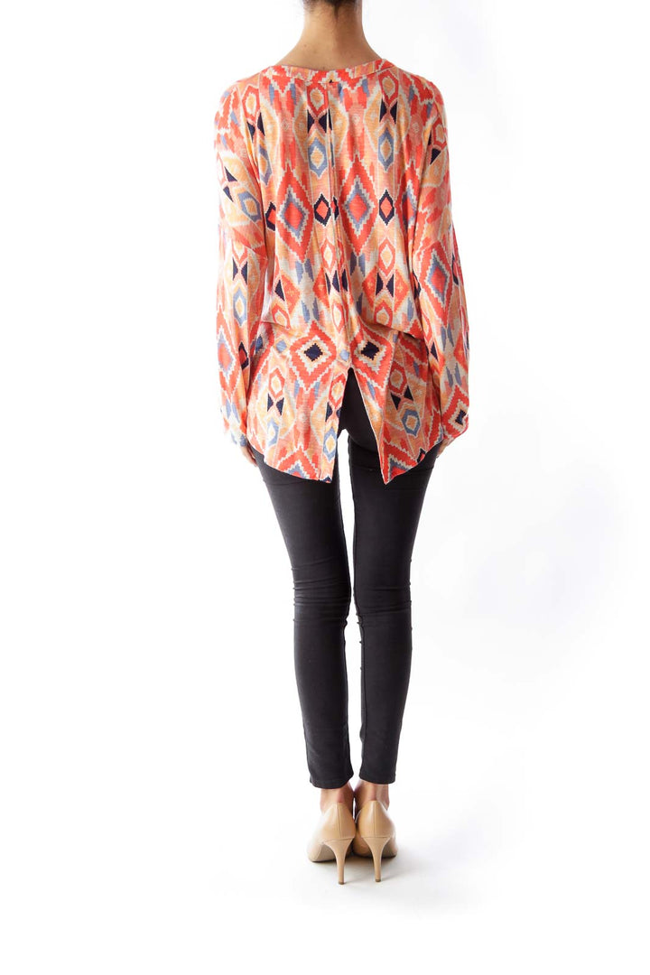 Orange Print Blouse