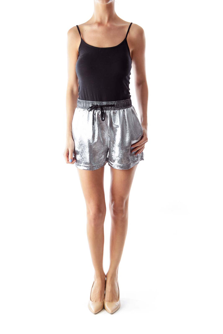 Silver Metallic Shorts