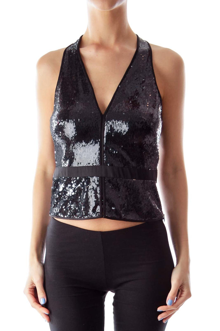 Black Sequin Top